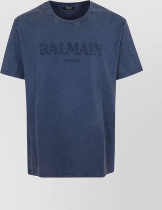 Balmain logo-embroidered cotton t-shirt