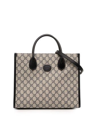 Gucci 2016-2025 Small GG Supreme Interlocking G Tote satchel - women - Fabric - One Size - Brown
