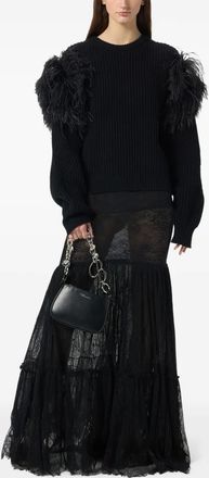 Blumarine Gonna lunga semi trasparente - Nero