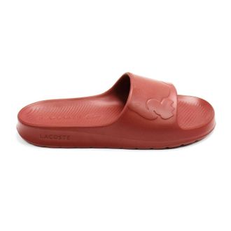 Lacoste Mens Croco 2.0 Slide Sandals In Dark Red