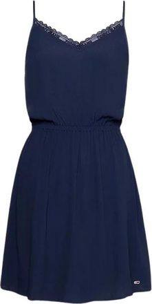 Tommy Hilfiger Essential Day Dress - Dames - Korte kleedjes - Blauw - L - Leer - Kleedjes