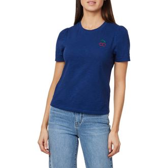 Kensie Cherries Embroidered T-Shirt in Medival Blue at Nordstrom Rack, Size Large