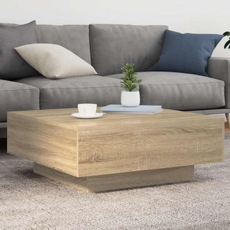 vidaXL Vidaxl - Mesa De Centro Madera De Ingenier&iacute;a Roble Sonoma 80x80x31 Cm