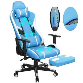 OEM Silla De Oficina, Dise&ntilde;o Ergon&oacute;mico, Altura Regulable, Azul Y Blanco