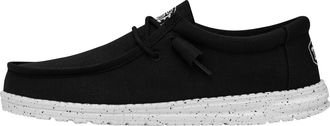 HeyDude Hey Dude Mens Wally Slub Canvas Moc Toe Shoes, Black, 11 UK