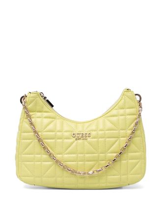 Guess Co logo-lettering shoulder bag - women - Polyurethane/Polyester/Cotton - One Size - Yellow