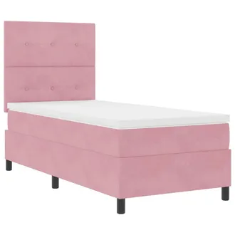 vidaXL Letto A Molle Con Testiera Rosa 80 X 200 Cm Velluto Vidaxl