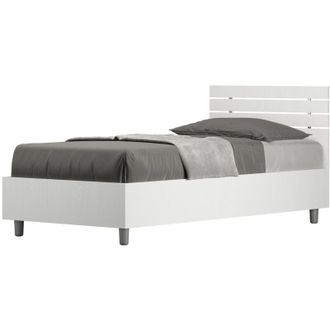 ITYhome Letto Singolo - ankel - Dimensione Rete: 80x200 - Tipologia Testata: Testata Dritta - Tipologia Letto: Con Rete e Contenitore - Colore: Bianco