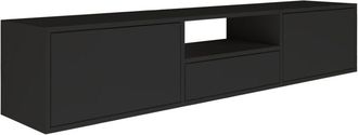 Selsey Selsey - framme - mueble tv suspendido con tres puertas y un estante - negro - 150 cm