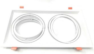 Trade Shop Trade Shop Traesio - Trade Shop - Porta Faretto Incasso Doppio Faretto Ar111 Rettangolare Orientabile P-ar111-2 - Blanco
