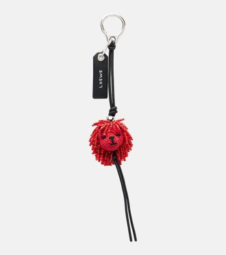 Loewe Lion beaded crochet bag charm