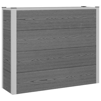 vidaXL Arriate Elevado Gris 100 X 30 X 22 Cm Wpc Y Aluminio Vidaxl