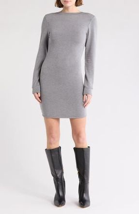 Go Couture V-Neck Long Sleeve Sweater Dress in Heather Grey at Nordstrom Rack, Size X-Large