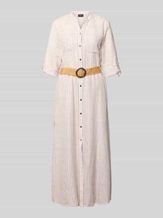 s.Oliver Black Label Tailliertes Freizeitkleid aus Leinen-Baumwoll-Mix in Sand, Gr&ouml;&szlig;e 34