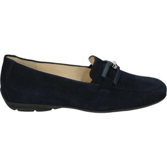 Hassia Blauwe Su&egrave;de Instappers - Dames - Loafers - Blauw - 42 EU - Su&egrave;de - Schoenen