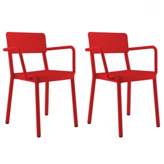 Resol Set 2 Sillas Con Brazos Interior, Exterior Rojo Lisboa Resol