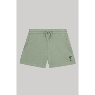 Dalix Womens Martini Midweight Washed Fleece Shorts in Sage at Nordstrom, Size Xx-Large