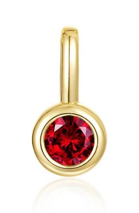 Lafonn Bezel Birthstone Charm Pendant in January - Dark Red at Nordstrom