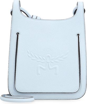 MCM Himmel mini leren hobo tas - Dames - Schoudertassen - Blauw - ONE Size - Leer - Tassen