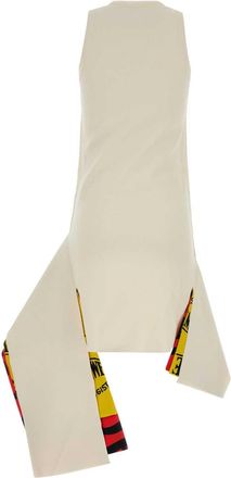 Loewe Womens Ivory Stretch Viscose Blend Dress White-Multicolor Abiti White/multicolor