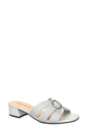 Easy Street Onyx Slide Sandal in Silver Woven at Nordstrom, Size 9.5