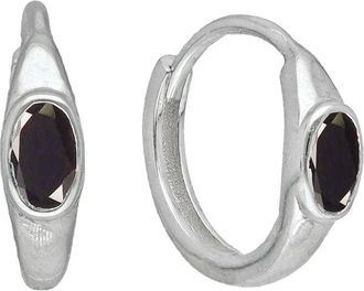 Tiramisu Silver 0.60 Ct. Tw. Black Onyx Huggie Earrings