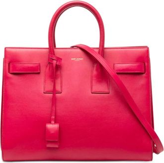 Saint Laurent Pre-owned Handbags, female, Pink, Size: ONE SIZE Pre-owned Leather Top Handle Bag