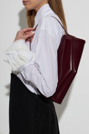 Jil Sander Kante Shoulder Bag, Womens, Burgundy
