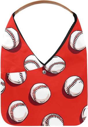 Generic Baseball Ball Background Reusable Lightweight Grocery Bags - Foldable Into Compact Pouch, Washable & Sturdy, Multipurpose for Shopping and Travel
