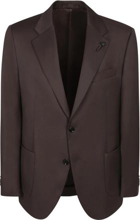Lardini Single-breasted colbert - Heren - Business blazers - Bruin - M - Wol - Kostuums