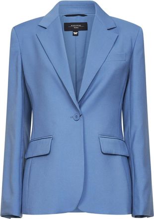 Max Mara Max Mara Weekend Jassen Clear Blue - Dames - Blazers - Blauw - L - Wol - Jassen