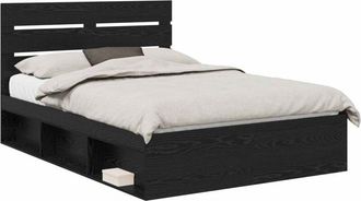 vidaXL Estructura De Cama Negro 140 X 190 Cm Madera De Pino Macizo Vidaxl