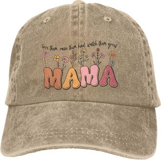 Generic Baseball Cap Retro Mama Flower Peak Cap Comfortable Baseball Hat Sun Protection Sun Visor Hat for Outdoor Running Hiking