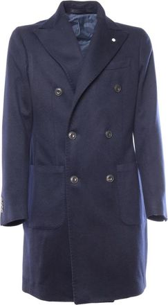 Lubiam Jas - Heren - Mantel - Blauw - XL - Leer - Jassen