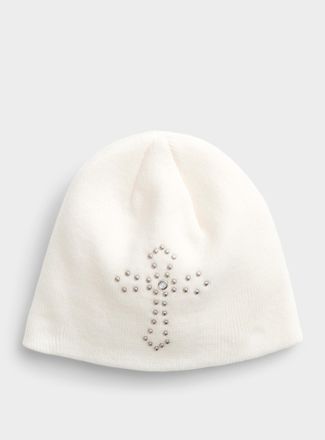 Djab Mens Studded cross cuffless Tuque Hat