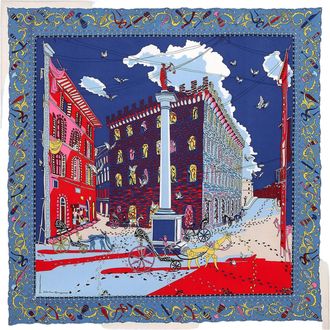 Ferragamo Palazzo Print Silk Scarf With Square Design