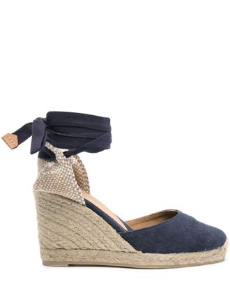 Castaner 90mm Carina wedge espadrilles - women - Cotton/Cotton/Rubber - 35 - Blue