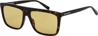 Saint Laurent Zonnebril met vierkant montuur - Heren - Accessoires - Bruin - Maat: 59 MM
