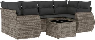 vidaXL Set De Sof&aacute;s De Jard&iacute;n 7 Piezas Con Cojines Rat&aacute;n Pe Gris Vidaxl