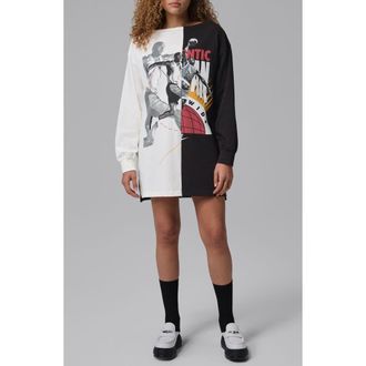 Nike Jordan Flight Graphic Cotton Sweatshirt Dress in Sail/Black at Nordstrom, Size Xx-Large