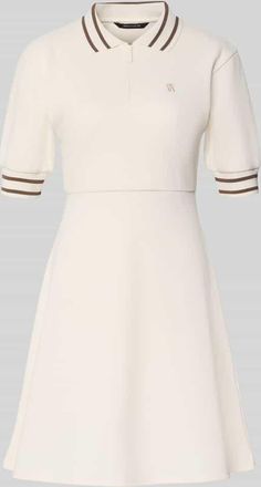 A|X Armani Exchange Minikleid mit Polokragen und Logo-Stitching in Weiss, Gr&ouml;&szlig;e XL