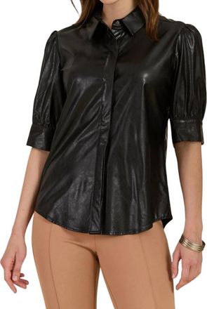 Tyler Böe Alice Vegan Leather Shirt In Black