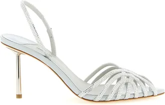 Le Silla Gray Goatskin Stiletto Heel Womens Sandals