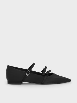Charles & Keith Jessy Recycled Polyester Bow Pointed-Toe Flats