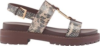 Cosmoparis Schoenen, Dames, Beige, 39 EU, Leer, Claryce Platte Sandaal