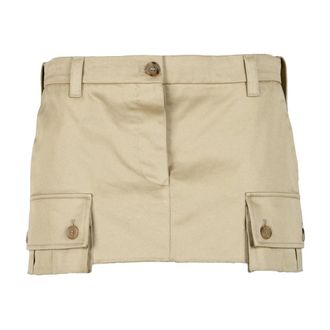 Miu Miu Rokken, Dames, Beige, S, Katoen, Rok