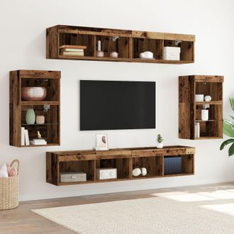 Berkfield Home Floating Shelf 2 pcs Old Wood 40x28.5x40 cm Engineered Wood in Brown