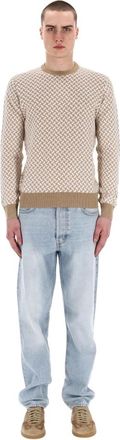 Drumohr Truien & Vesten, Heren, Veelkleurig, M, Katoen, Biscottino Crew Neck Sweater