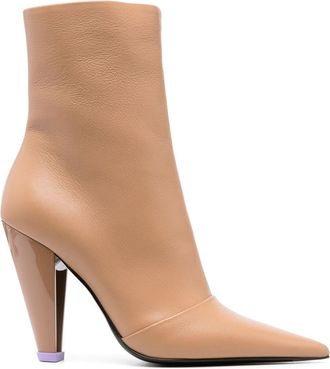 3Juin 100mm leather ankle boots - women - Calf Leather/Calf Leather/Calf Leather - 38 - Brown