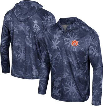 Colosseum Mens Colosseum Navy Auburn Tigers Palms Printed Lightweight Quarter-Zip Hooded Top at Nordstrom, Size Medium
